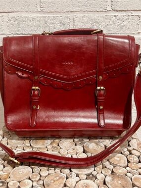 ECOSUSI Burgundy Vintage Style Satchel Bag